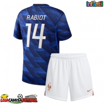 Camisa de Futebol França Adrien Rabiot #14 Equipamento Principal Infantil Mundo 2026 Manga Curta (+ Calças curtas)